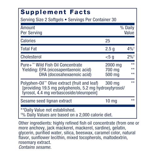 Omega-3 EPA/DHA Fish Oil with Olive Extract