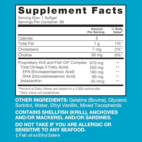 Omega 3 Krill & Fish Oil Complex, 90 Count