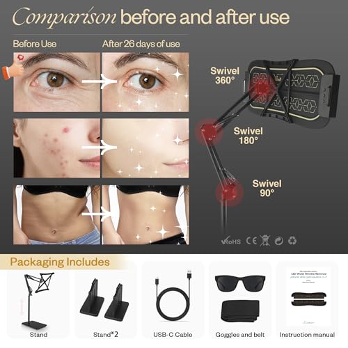 LuxRenew Max Multifunction Red Light Therapy Mask with Stand