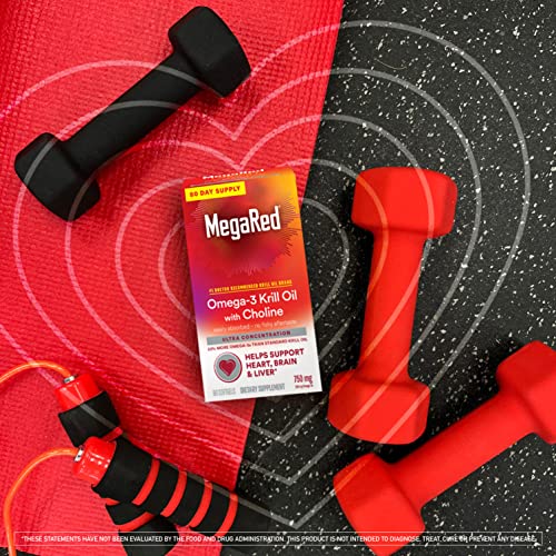 MegaRed Krill Oil 750mg Omega-3 Supplement 80 Softgels