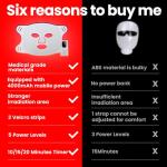 AmazValue LED Light Therapy Mask for Face and Neck – Red 630nm, Blue 415nm & Near-Infrared 830nm Light – Anti-Aging, Wrinkle Reduction, Skin Firming, and Radiance-Boosting Home Skincare Device