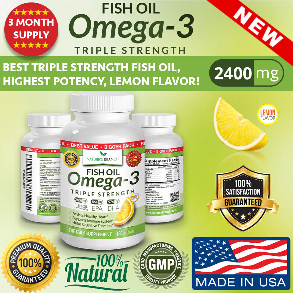 Triple Strength Omega 3 Fish Oil Softgels