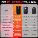ISIDO Portable Infrared Steam Sauna with Red Light