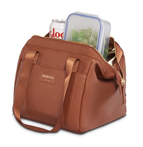 Igloo Cognac Premium 9-Can Luxe Lunch-Tote Cooler Bag