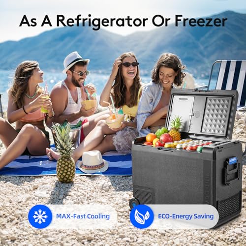 BODEGACOOLER 12 Volt Car Refrigerator, 61Quart（58L）Car Fridge Dual Zone, Protable Freezer WIFI APP Control, RV Electric Cooler -4℉-68℉ 12/24V DC 100-240V AC for Outdoor, Vehicles, Camping, Travel