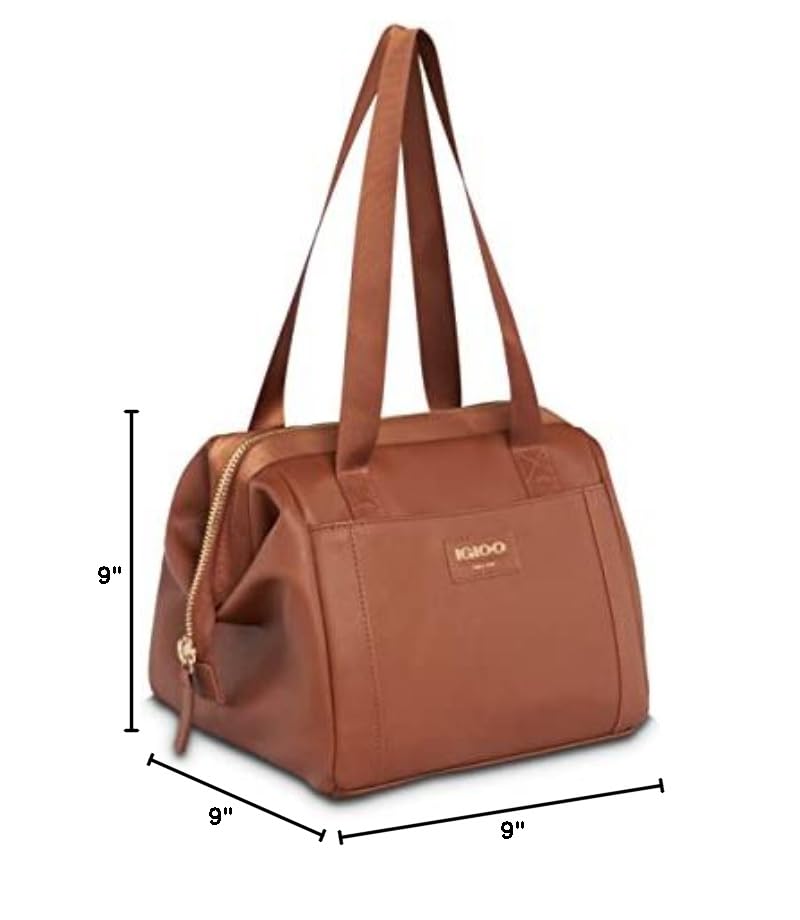 Igloo Cognac Premium 9-Can Luxe Lunch-Tote Cooler Bag