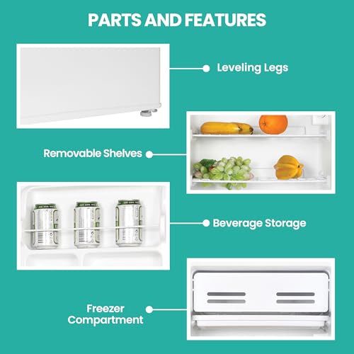 Koolatron BC88W Compact Small Refrigerator Fridge w/Freezer Dorm Beverage Bedroom Office 3.2 Cu. Ft. White