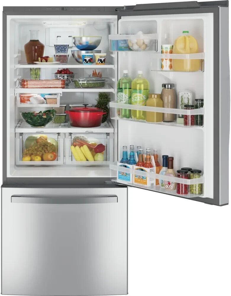 GE GDE21EYKFS 30 Inch Bottom Freezer Refrigerator with 21 Cu. Ft. Capacity