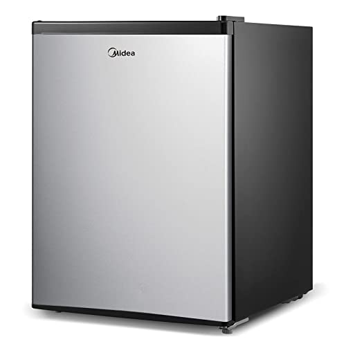 Midea WHS-87LSS1 Refrigerator, 2.4 Cubic Feet, Stainless Steel