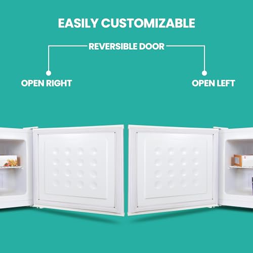 Koolatron ‎KTUF34 AZ Mini Upright Freezer 1.2 cu ft (34L) White, Manual Defrost, Space-Saving Flat Back, Reversible Door, Wire Shelf, for Apartment, Condo, Office, RV, Cabin, Dorm Room, Home Bar
