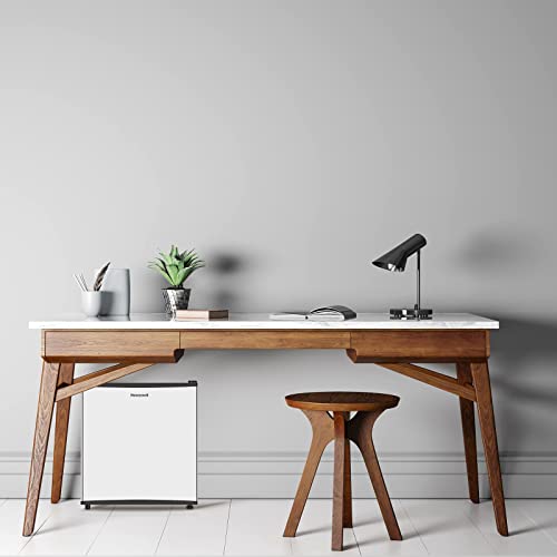 Honeywell H16MRB Compact Refrigerator 1.6 Cu Ft Mini Fridge with Freezer, Single Door, Low noise, for Bedroom, Office, Dorm with Adjustable Temperature Settings, Black