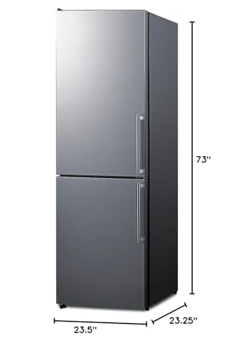Summit Appliance FFBF235PL 24" Wide Bottom Freezer Refrigerator, Energy Star, LED Lighting, Stainless Steel (LHD)