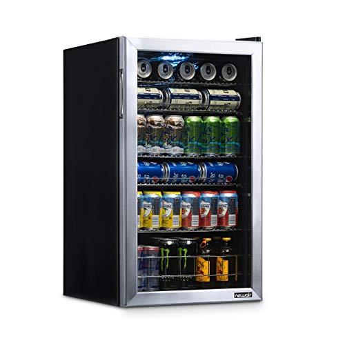 NewAir ‎AB-1200 Beverage Refrigerator Cooler | 126 Cans Free Standing with Right Hinge Glass Door | Mini Fridge Beverage Organizer Perfect For Beer, Wine, Soda, And Cooler Drinks