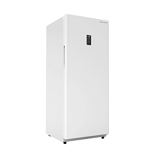 Hamilton Beach HZ4941 14 cu ft Upright CONVERTIBLE Fridge/Freezer-Frost Free-Reversible Door-Removable Glass Shelves-LED Interior Light, White