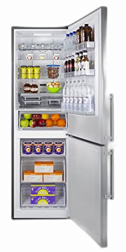 Summit Appliance FFBF249SS2 24" Wide Bottom Freezer Refrigerator 10 Cu.ft. of Storage Capacity, Stainless Steel Doors, No-frost Operation, Bottom Freezer, Eco Function