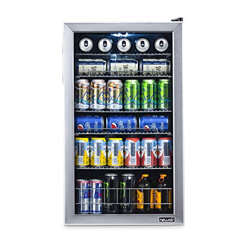 NewAir ‎AB-1200 Beverage Refrigerator Cooler | 126 Cans Free Standing with Right Hinge Glass Door | Mini Fridge Beverage Organizer Perfect For Beer, Wine, Soda, And Cooler Drinks