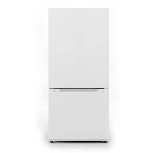 Midea MRB19B7AWW 18.7 Cu. Ft. Bottom Mount Freezer Refrigerator with Electronic Control, Reversible Door Swing and LED Interior Lighting, White