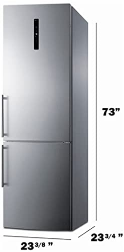 Summit Appliance FFBF249SS2 24" Wide Bottom Freezer Refrigerator 10 Cu.ft. of Storage Capacity, Stainless Steel Doors, No-frost Operation, Bottom Freezer, Eco Function