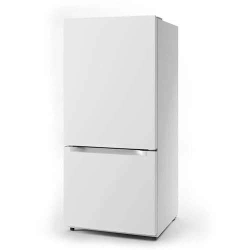Midea MRB19B7AWW 18.7 Cu. Ft. Bottom Mount Freezer Refrigerator with Electronic Control, Reversible Door Swing and LED Interior Lighting, White 