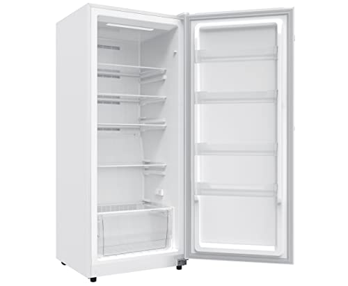 Hamilton Beach HZ4941 14 cu ft Upright CONVERTIBLE Fridge/Freezer-Frost Free-Reversible Door-Removable Glass Shelves-LED Interior Light, White