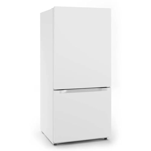 Midea MRB19B7AWW 18.7 Cu. Ft. Bottom Mount Freezer Refrigerator with Electronic Control, Reversible Door Swing and LED Interior Lighting, White 