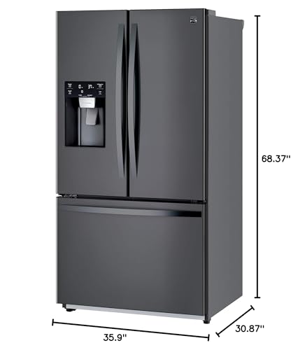 Kenmore 75507 French Door Bottom Freezer, Black Stainless 25.5 cu ft