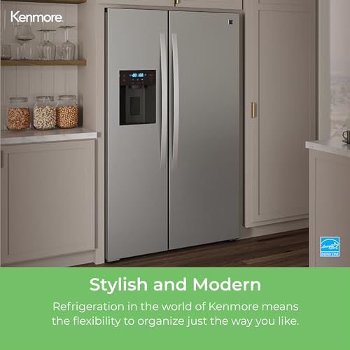 Kenmore 46-51805 20 Cu. Ft. Stainless Steel Counter-Depth SxS Refrigerator/Freezer 36"