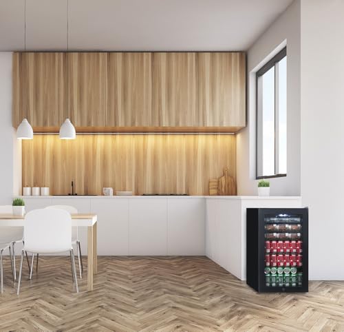 NewAir ‎AB-1200B Beverage Refrigerator Cooler | 126 Cans Free Standing with Right Hinge Glass Door Beverage Cooler | Mini Fridge Beverage Organizer For Beer, Wine, Soda, And Cooler Drinks