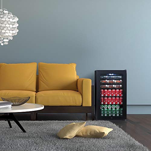 NewAir ‎AB-1200B Beverage Refrigerator Cooler | 126 Cans Free Standing with Right Hinge Glass Door Beverage Cooler | Mini Fridge Beverage Organizer For Beer, Wine, Soda, And Cooler Drinks