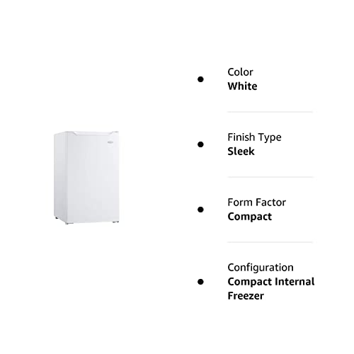 Danby DCR044B1WM-6 4.4 Cu.Ft. Compact Refrigerator with Chiller-Mini Fridge for Bar, Dorm, Basement, Den, Kitchen, Living Room, White