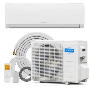 ROVSUN ‎M0-I85J-P0SR 9000 BTU Mini Split AC/Heating System with Inverter, 19 SEER 115V Energy Saving Ductless Split-System Air Conditioner with Pre-Charged Condenser, Heat Pump, Remote Control & Installation Kit
