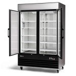 Peak Cold Double Door Upright Commercial Display Freezer - Large Capacity Glass Door Merchandiser Freezer; 45 CU Ft.