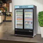 Peak Cold Double Door Upright Commercial Display Freezer - Large Capacity Glass Door Merchandiser Freezer; 45 CU Ft.