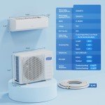 ROVSUN B0BTYW4X3Z 12000 BTU 115V 19 SEER Efficient Ductless Mini Split Inverter Plus System with Heat Pump and Dehumidification, Auto Defrost, 24 Hour Timer, Sleep Mode
