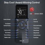 DELLA ‎048-TP-12K1V-22S-I+O Optima Series 12,000 BTU Wifi Mini Split AC, Work with Alexa,Energy Star 115V 22 SEER2 Cools Up to 550 Sq.Ft Inverter Air Conditioner with 1 Ton Pre-Charged Heat Pump & 16.4ft Installation Kits