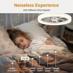 Acesal Y333 Ceiling Fans with Lights and Remote-20‘’ Modern Smart Ceiling Fan,Reversible, 3000K-6600K Dimmable,6 Speeds,Noiseless, Low Profile Ceiling Fan for Bedroom/Living Room/Kitchen- White