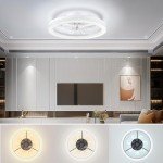 Acesal Y333 Ceiling Fans with Lights and Remote-20‘’ Modern Smart Ceiling Fan,Reversible, 3000K-6600K Dimmable,6 Speeds,Noiseless, Low Profile Ceiling Fan for Bedroom/Living Room/Kitchen- White