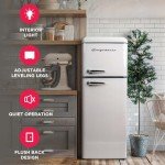 FRIGIDAIRE EFR756-CREAM Retro Refrigerator, 2 Door, 7.5 cu ft