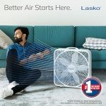 Lasko 3720 20″ Weather-Shield Performance Box Fan-Features Innovative Wind Ring System for Up to 30% More Air