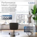 Lasko 3720 20″ Weather-Shield Performance Box Fan-Features Innovative Wind Ring System for Up to 30% More Air