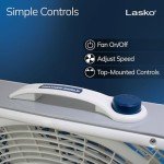 Lasko 3720 20″ Weather-Shield Performance Box Fan-Features Innovative Wind Ring System for Up to 30% More Air