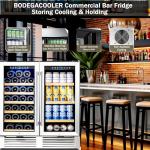 BODEGA ‎UL-JC-170DR 30 Inch Wine and Beverage Refrigerator, Dual Zone Wine Cooler, with Digital Touch Control and 2 Safety Locks,Soft LED Light Hold 31 Bottles and 92 Cans, Built-In or Freestanding