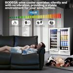 BODEGA ‎UL-JC-170DR 30 Inch Wine and Beverage Refrigerator, Dual Zone Wine Cooler, with Digital Touch Control and 2 Safety Locks,Soft LED Light Hold 31 Bottles and 92 Cans, Built-In or Freestanding