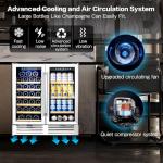 BODEGA ‎UL-JC-170DR 30 Inch Wine and Beverage Refrigerator, Dual Zone Wine Cooler, with Digital Touch Control and 2 Safety Locks,Soft LED Light Hold 31 Bottles and 92 Cans, Built-In or Freestanding