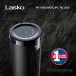 Lasko EST100 Elevation 42”-54” Adjustable Height Pedestal Tower Fans for Home, 31 ft/s Airflow, Quiet 28 dB on Low, 90° Oscillation, 12 Hour Timer, Remote Control, Black
