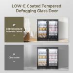 BODEGACOOLER Back Bar Cooler With 2 Glass Doors,Under Counter Back Bar Refrigerator 7.4Cu.Ft,Back Bar Fridge with LED Lighting for Display Beverage,Commercial Bar Cooler for Beer,Soda Drinks,Wine