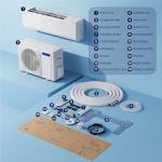 DELLA 048-TL-9K1V-19S-I+O 9000 BTU Wifi Mini Split Air Conditioner Work with Alexa 19 SEER2 Cools Up to 400 Sq.Ft Energy Efficient Ductless Inverter System with 0.75 Ton Heat Pump Pre-Charged and 16.4ft Installation Kits