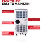 Honeywell MO08CESWB6 9,000 BTU Portable Air Conditioner for Bedroom, Living Room, Apartment, 115V, Cools Rooms Up to 400 Sq. Ft. with Dehumidifier & Fan, 24-hour Timer, Remote, White/Blue
