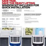 Honeywell MO08CESWB6 9,000 BTU Portable Air Conditioner for Bedroom, Living Room, Apartment, 115V, Cools Rooms Up to 400 Sq. Ft. with Dehumidifier & Fan, 24-hour Timer, Remote, White/Blue