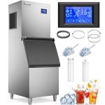 Coolski IM450 Commercial Ice Maker Machine 450LBS/24H, 22'' Wide Ice Machine with 300LBS Large Storage Bin, Clear Ice Cubes Air Cooled Stainless Steel Ice Maker for Restaurant/Bar/Cafe/Business